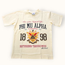 Load image into Gallery viewer, Phi Mu Alpha Embroidered Cream Tee