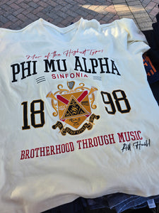 Phi Mu Alpha Embroidered Cream Tee