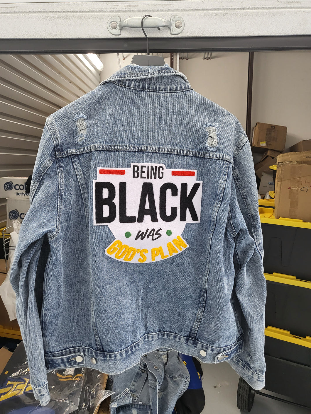 Being Black Is God's Plan Denim Jacket