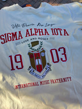 Cargar imagen en el visor de la galería, Phi Mu Alpha Embroidered Cream Tee
