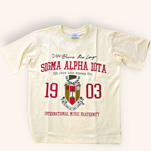 Sigma Alpha Iota Embroidered Cream Tee